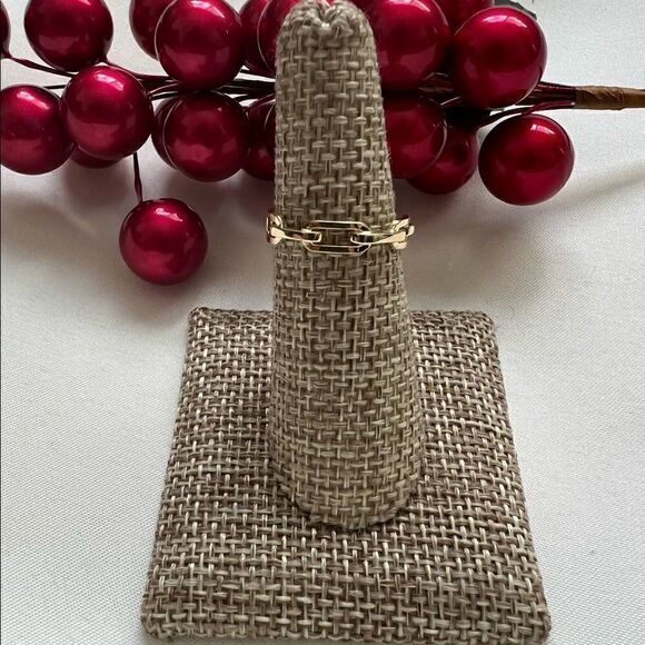 Link Ring 14k solid Gold | link Ring |  Ring | Perfect Gift | Real Gold | - Picture 4 of 7